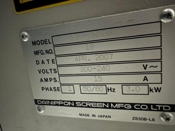 CTP Screen PTR8200 Niagara Ano 2007 – Folha Inteira